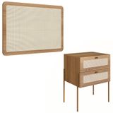 Cabeceira Solteiro E Mesa Pés De Metal Arlo A10 Hanover/dourado - Mpozenato