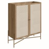 Armário Aparador Bar 2 Portas Pé Metal Arlo A10 Hanover/dourado - Mpozenato