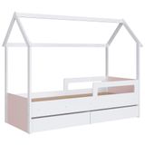 Cama Infantil Casinha Com 2 Gavetas Infix C06 Branco/rosa - Mpozenato