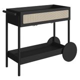 Carrinho Bar 1 Gaveta Porta Taças Pé Metal Arlo A10 Nero/preto - Mpozenato