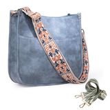Bolsa Tiracolo Viva Terry Vegan Leather Com 2 Alças Azul Comercial