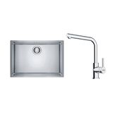 Kit Cuba Pia Cozinha 60x40cm Linea E Torneira Misturador Monocomando Em L Franke Inox