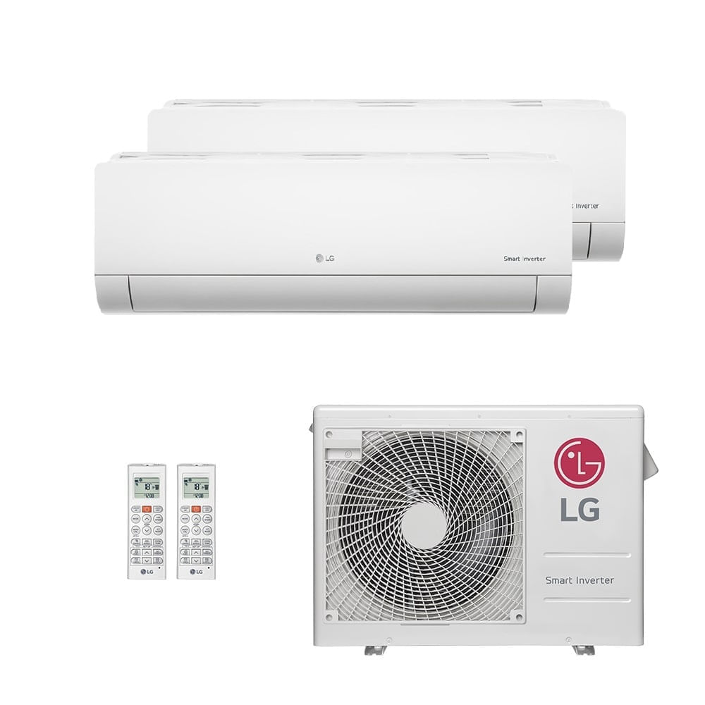 Ar-condicionado Multi Split Inverter Lg 24.000 (1x Evap Hw 9.000 + 1x Evap Hw 12.000) Quente/frio 220v