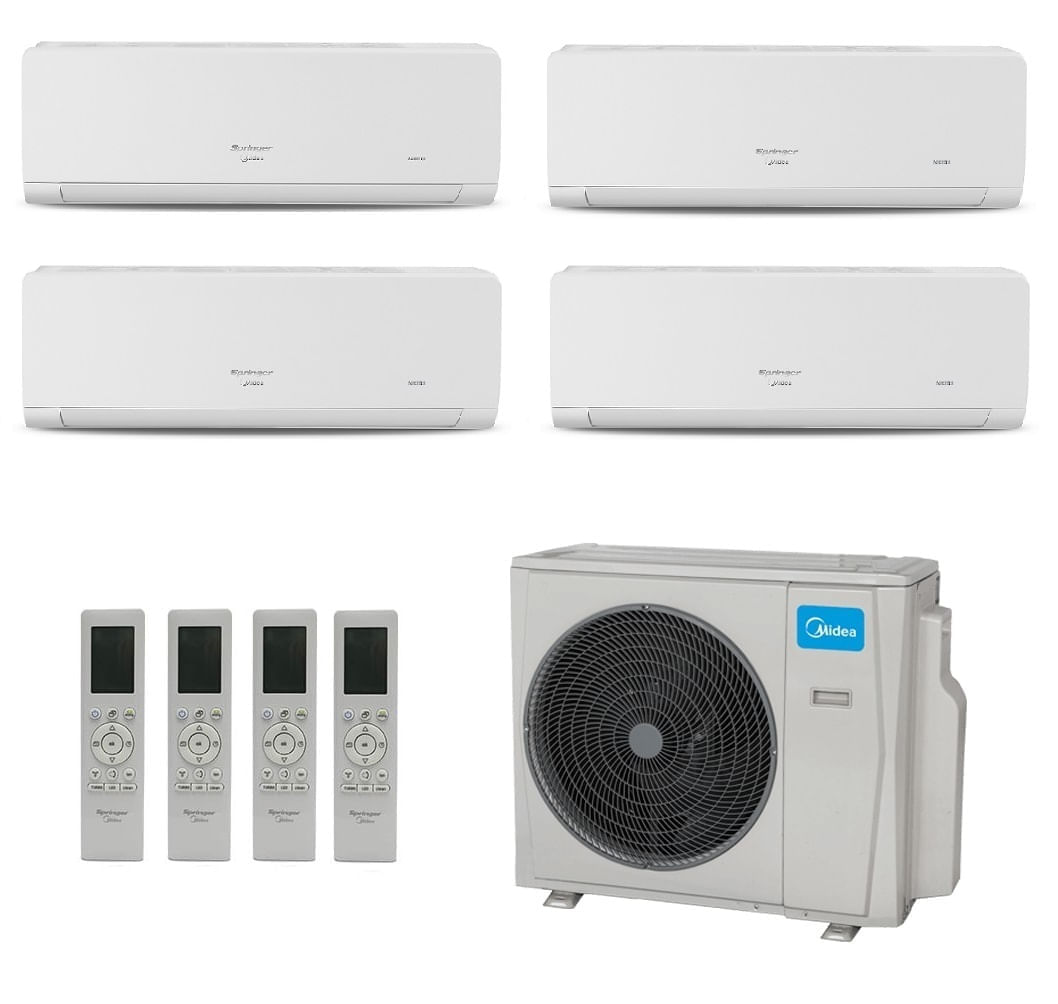 Ar-condicionado Multi Split Inverter Springer Midea 42.000 (1x Evap Hw 9.000 + 3x Evap Hw 12.000) Quente/frio 220v