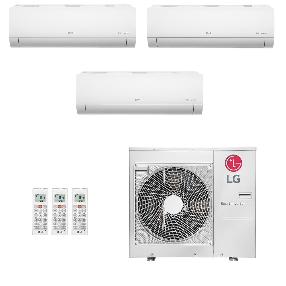 Ar-condicionado Multi Split Inverter Lg 30.000 (2x Evap Hw 9.000 + 1x Evap Hw 12.000) Quente/frio 220v