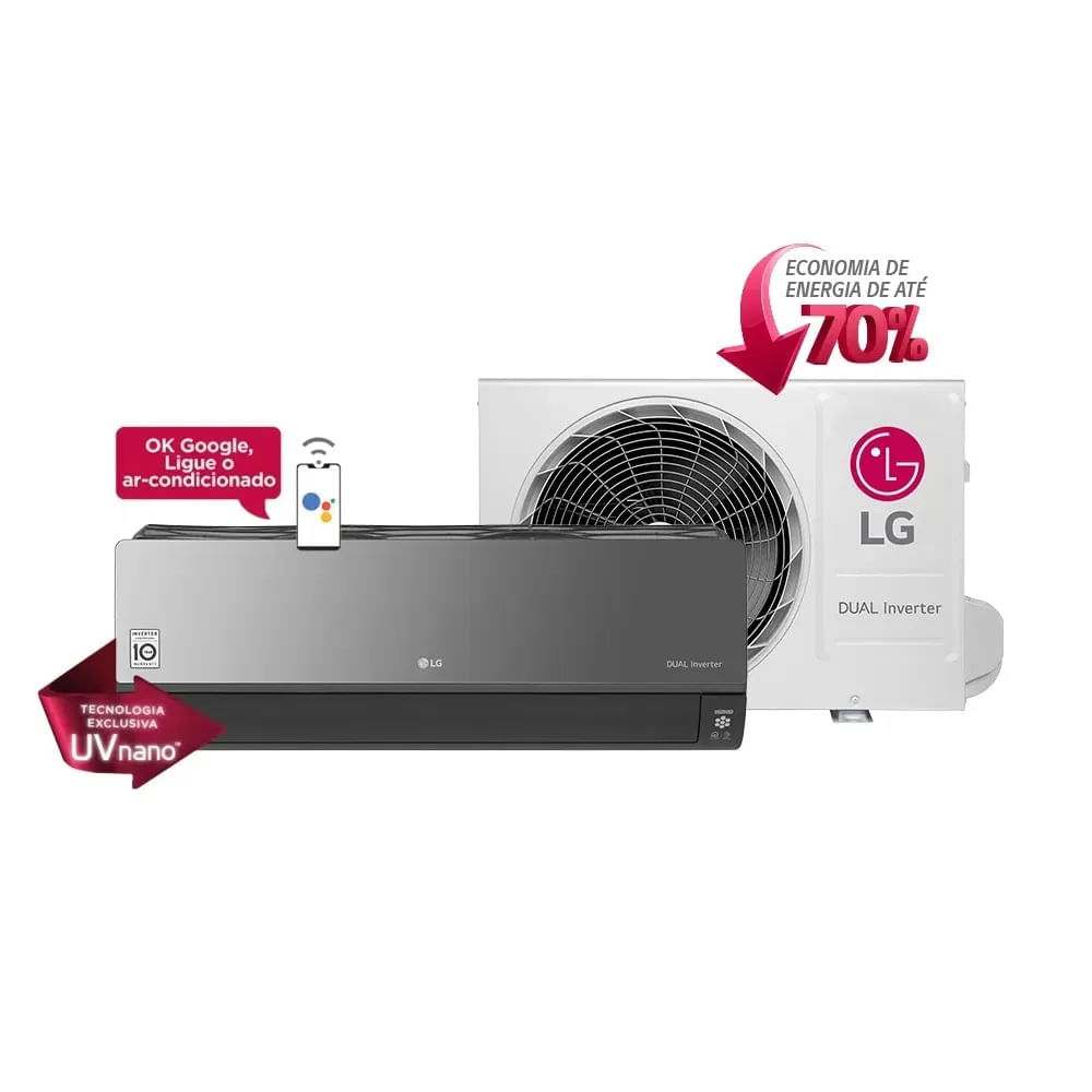 Ar Condicionado Split Hi Wall Inverter LG Artcool 18000 BTU/h Quente e Frio S4UW18KLRXC.EB2GAM1 – 220 Volts