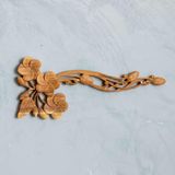 Moldura De Madeira Suar Flores Importada De Bali 40cm