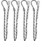 4 Pack Hanging Chain Para Alimentadores De Aves, Plantadores, Lanternas, Ornamentos, 25 Polegadas, Preto