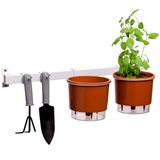 Barra Suporte Vaso Horta Vertical Treliça Ferro 60cm Raiz