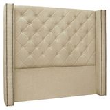 Cabeceira Casal King Cama Box 195cm Louise S06 Linho Dourado - Mpozenato