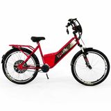 Bicicleta Eletrica Aro 24 Duos Confort 800w Lithium Vermelha Duos Bikes
