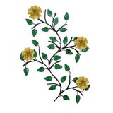 Arranjo De Parede Com Folhas E Flores Em Ferro 4 Rosas Bege