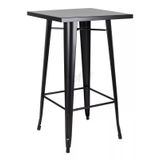 Mesa Bistro Tolix Alta Preta  60 X 60 Cm - Bar/café