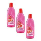 Limpador Ajax Bouquet De Flores 500ml Kit 3