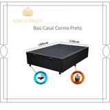 Cama Box Baú Casal Corino Preto Com Pistão A Gás