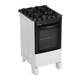 Fogão De Piso 4 Bocas Pérola Glass Com Mesa De Vidro 4115 Esmaltec Branco Bivolt