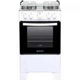 Fogão 4 Bocas Atlas Mônaco Plus Branco Com Mesa Inox Bivolt