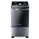 Fogão Brastemp 4 Bocas Inox com Mesa de Vidro, Dupla Chama e Grill Elétrico - BFO4VBR 220V