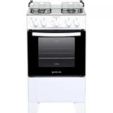 Fogão 4 Bocas Branco com Mesa Inox Atlas Mônaco Plus Bivolt