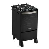Fogão A Gás 4 Bocas Automático Esmeralda Glass Preto Mesa De Vidro - Esmaltec