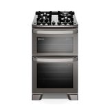 Fogão 4 Bocas Electrolux Cinza Experience Com Mesa De Vidro, Duplo Forno E Perfectcook360 (fe4dc) 127v