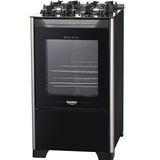 Fogão 4 Bocas Dako Magister Preto Com Mesa De Vidro - Bivolt