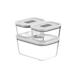 Conjunto De Potes De Vidro Herméticos 3 Peças Fresh Lock Ou