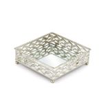 Bandeja Espelhada Quadrada Francesa Prata 16cm X 16cm - Mek