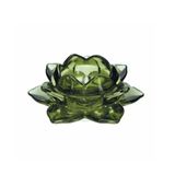 Porta Velas Castiçal Flor De Lotus Vidro Verde Luxo - Tuut