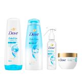 Kit Shampoo Dove Hidratação Intensa Oxigênio 400ml + Máscara Capilar 10 Em 1 Dove 270g + Condicionador Dove 400ml + Spray Finalizador 110ml