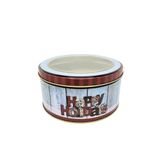 Lata Metal Redonda Natal Happy Holidays Papai Noel Com Visor 800ml - Art Christmas