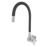 Torneira Luxo Parede Cozinha Bica Preta Metal 1/4 Volta