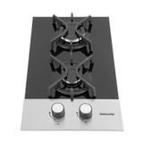 Cooktop 2 Bocas Ferro Fundido Preto Com Inox À Gás Suggar
