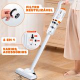 Aspirador De Pó Portátil Sem Fio Vertical Fácil De Manusear