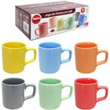 Jogo De Xícaras De Café Colorida 6 Peças 80 Ml D0ca54
