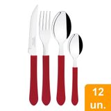 Faqueiro Tramontina Leme, Vermelho, 12 Peças