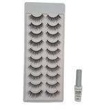 Kit Macrilan Cola Cílios Postiços+cílios 3d 10 Pares 8d001