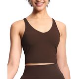Sutiã Esportivo The Gym People Longline Acolchoado Yoga Gym Brown