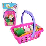 Brinquedo Infantil Cesta Com Frutas Supermercado