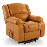Poltrona Do Papai Reclinável Pietra Elevação Lift Elétrico Fh9 Pu Whisky - Mpozenato