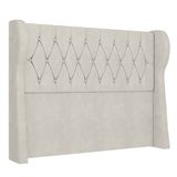 Cabeceira Casal King Cama Box 195cm Malva I02 Veludo Bege - Mpozenato