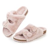 Chinelo Feminino Fitory, Bico Aberto, Pele De Coelho Sintética, Rosa, Tamanho 6