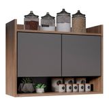 Armário De Cozinha Aéreo 71cm 2 Portas 1 Nicho Ceci M24 Freijó/grafite - Mpozenato