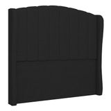 Cabeceira Casal Queen Cama Box 160cm Glenda I02 Linho Preto - Mpozenato