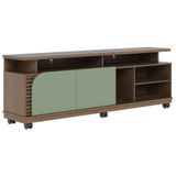 Rack Para Sala Bancada De Tv 75 Pol 180cm Madrid C05 Amêndoa/hortelã - Mpozenato