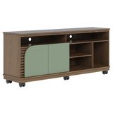 Rack Para Sala Bancada De Tv 65 Pol 150cm Madrid C05 Amêndoa/hortelã - Mpozenato