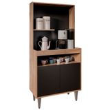 Armário De Cozinha 2 Portas Cantinho Do Café 70cm Bella M24 Freijó/preto - Mpozenato