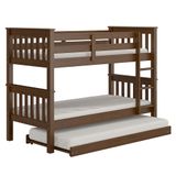 Treliche Solteiro Juvenil Com Escada Fixa Bliss P05 Castanho Acetinado - Mpozenato