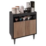 Balcão Aparador Buffet Cantinho Do Café 71cm Lice M24 Preto/freijó - Mpozenato