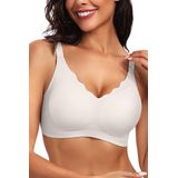 Sutiã Feminino Vertvie, Sem Costura, Push-up, Branco, Gg